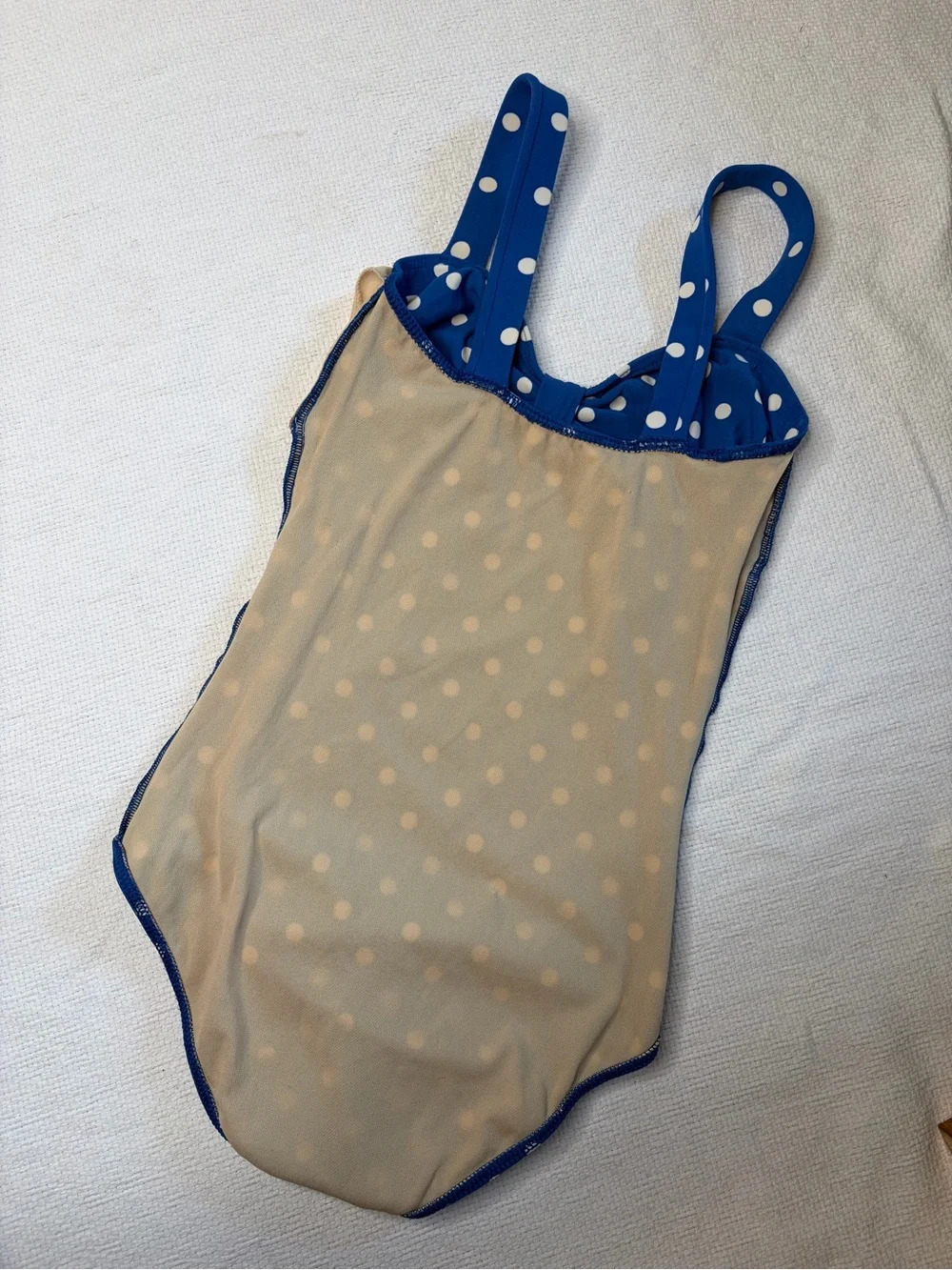 Blue Polka Dot Delia*s Vintage One-Piece Swimsuit (A)